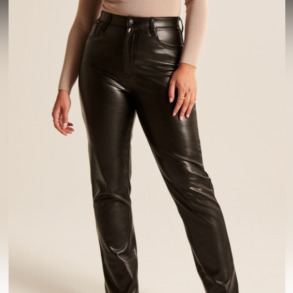 Abercrombie high rise vegan leather pants